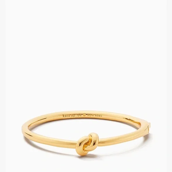 KATE SPADE SAILOR’S KNOT GOLD HINGE BANGLE BRACELET - Picture 2 of 7